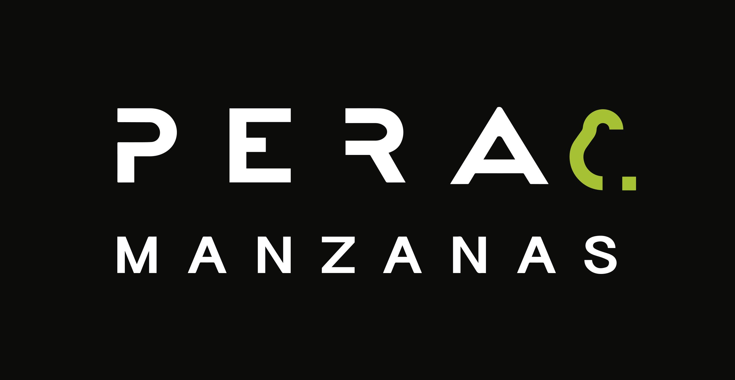 Logotipo fondo negro PERA&MANZANAS